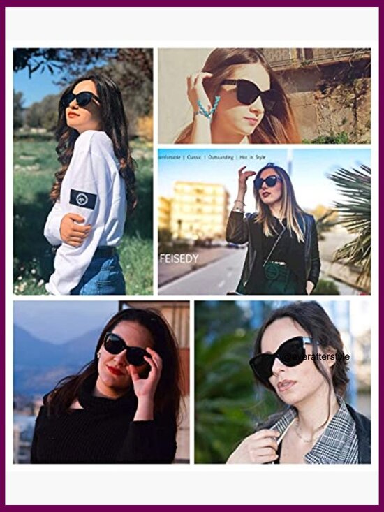 Polarized Vintage Cat Eye Sunglasses with UV400 Protection main image 5